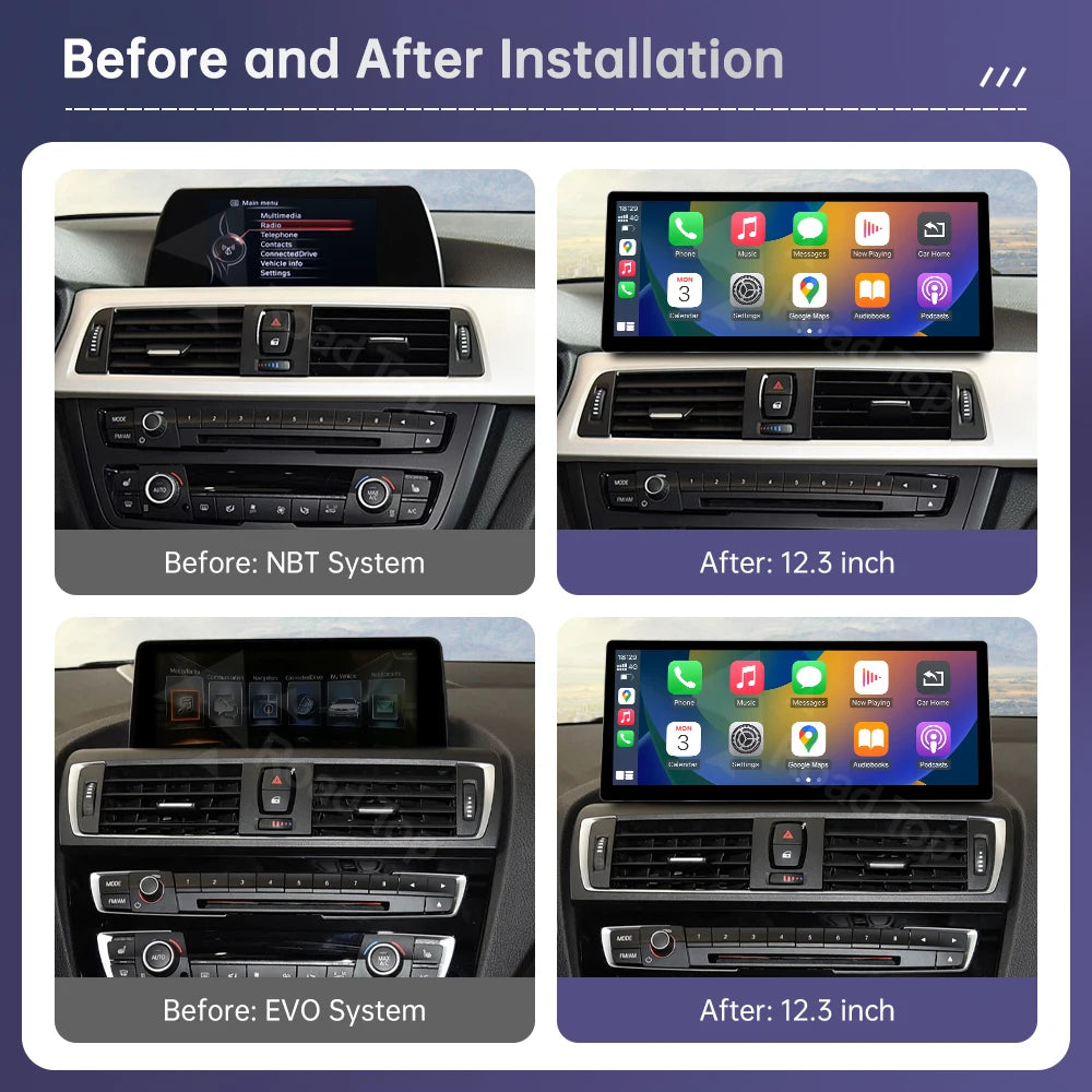 Ultra Thin Multimedia Car Display Screen For BMW 3 4 Series F30 F31 F32 F33 F34 F36 Wirele | AUTOKITSHOP