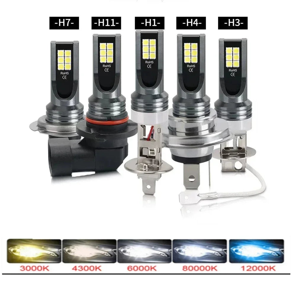 H7 LED Car Fog Light Bulbs DRL H1 H4 H8 H9 H10 9005 9006 Auto Headlight CSP Beam 9600Lm 60