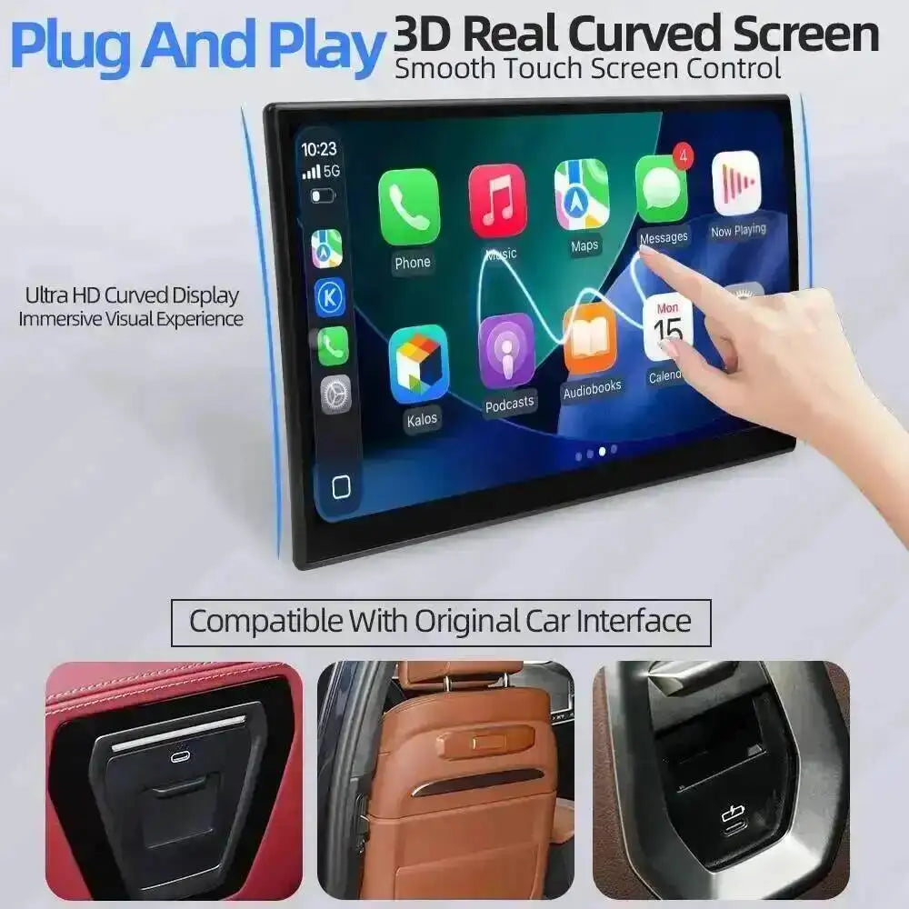11.6" Rear Seat Entertainment Screen For BMW Plug And Play Car Headrest Monitor Support Vi