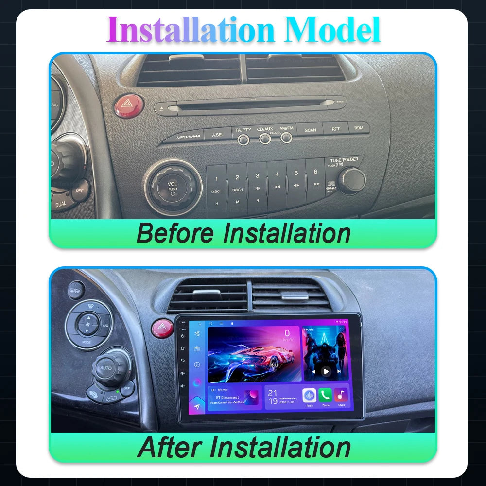 For Honda Civic Hatchback 2006 2007 2008 2009 2010 2011 android 16 Lhd Rhd Car Radio Stere | AUTOKITSHOP