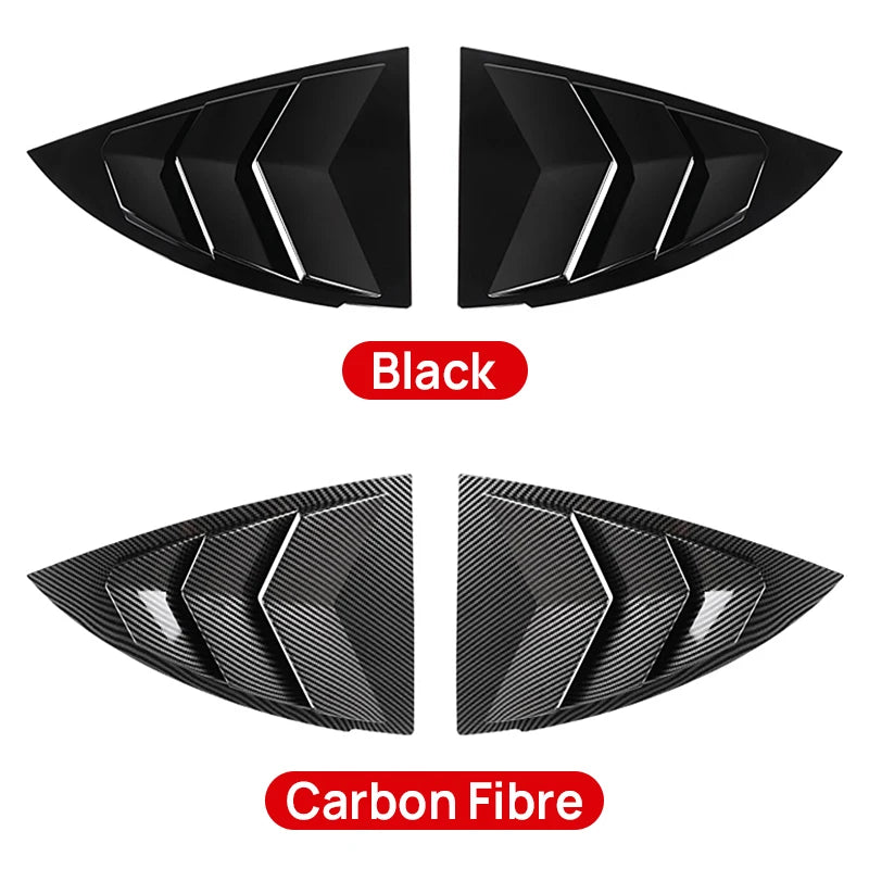 For Tesla Model Y 2021 2022 2023 2024 Carbon Fiber Car Rear Window Blinds Side Tuyere Louvers Ac - Automotive LED Light