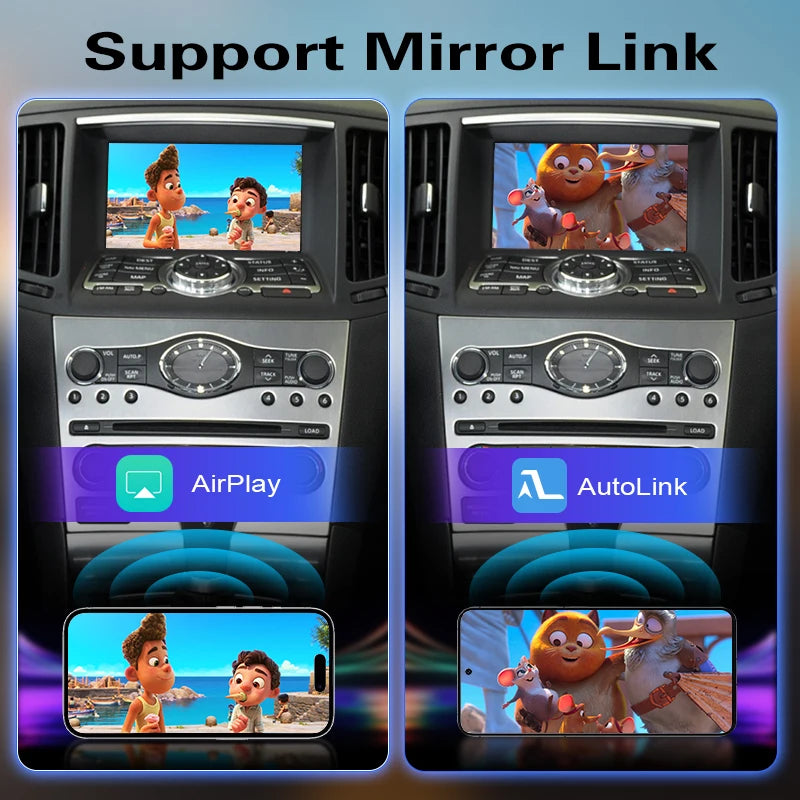 Wireless CarPlay Android Auto Adapter for Infiniti G Series G37 G35 Support Mirror Link Ai