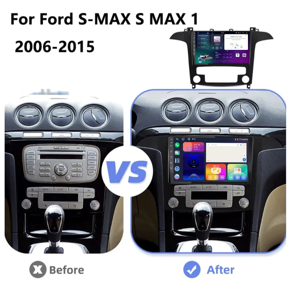 9 Inch For Ford S MaxS-MAX 2007-2015 Android 16 Car Radio Carplay Video Multimedia Navigat