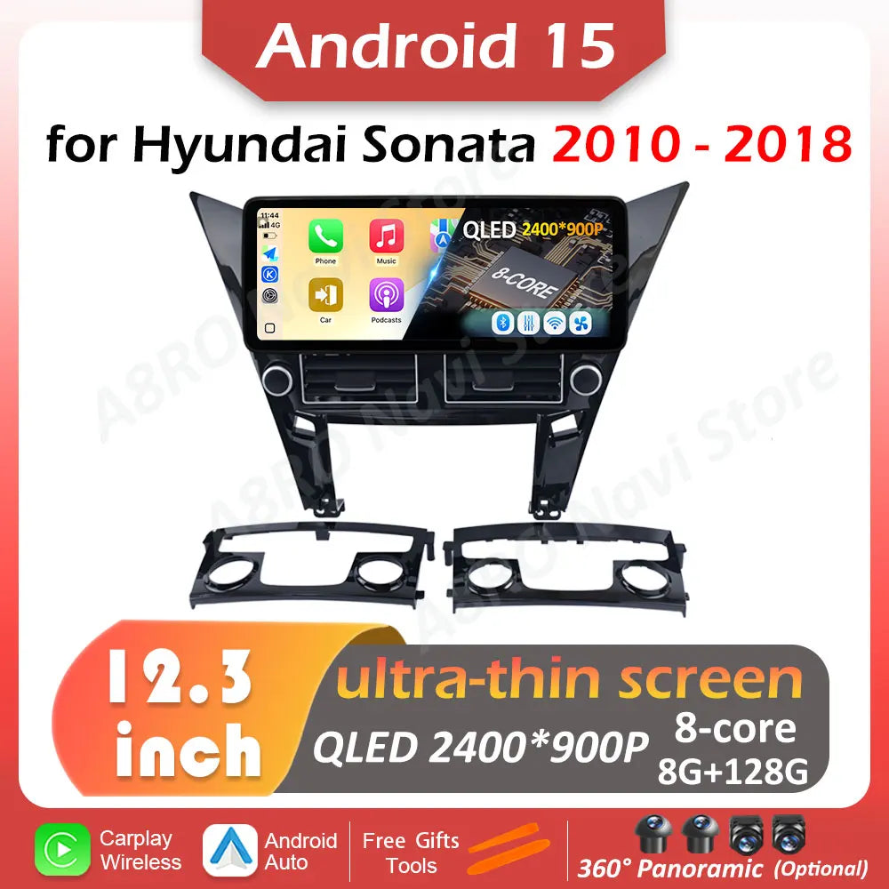 12.3 inch SIM WIFI Android 15 for Hyundai Sonata 2010 2011 - 2018 Car Radio Stereo Carplay | AUTOKITSHOP
