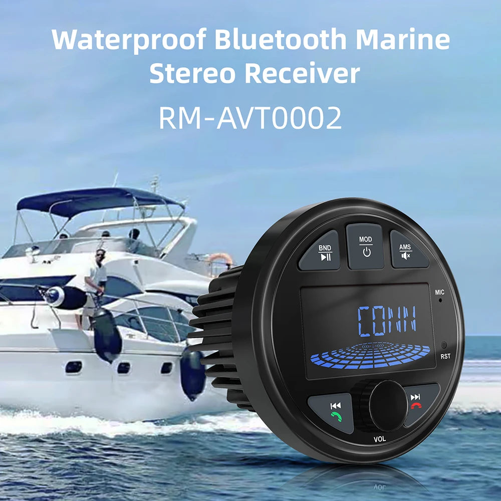 2025 Boat Radio Marine Stereo Source Media Player AM FM RDS Receiver MP3 MP4 Video Play Bl | AUTOKITSHOP