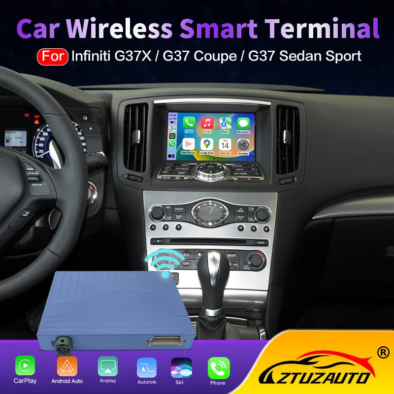 Wireless CarPlay Android Auto Adapter for Infiniti G Series G37 G35 Support Mirror Link Ai