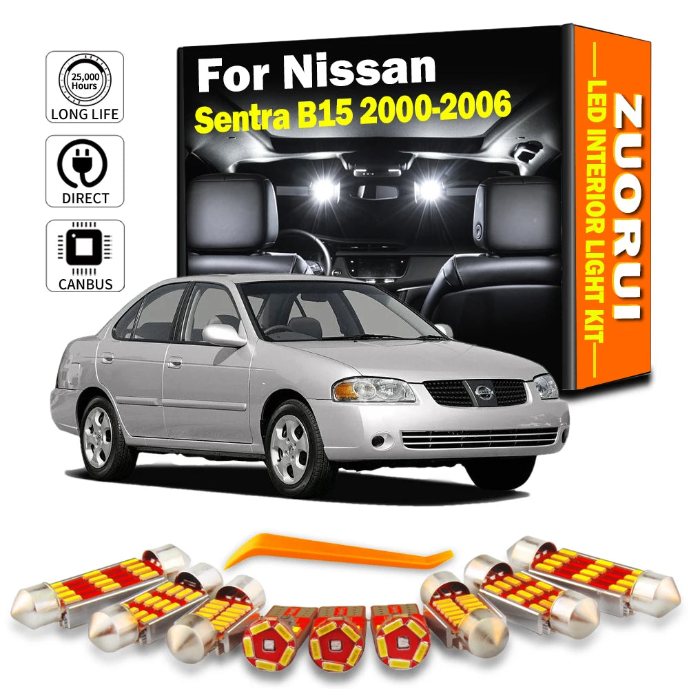 8-Piece LED Interior Light Kit for Nissan Sentra B15 - Canbus Error-Free Bulbs | AUTOKITSHOP