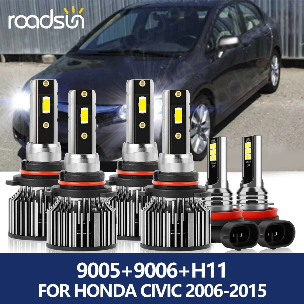 roadsun 9005 Car Light 100W 20000LM HB3 9006 HB4 H11 LED Headlight 6500K Hight Low Beam Fo