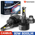 BEVINSEE D2S D2R LED CANBUS Headlight Bulbs 6000K White Replace HID Xenon 80W 8000LM D1S D