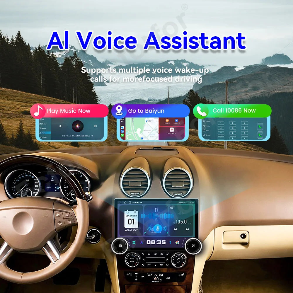 Carplay 11.5 Inch Android 15 For Mercedes Benz ML 1998-2005 Upgrade Large View HD Screen G