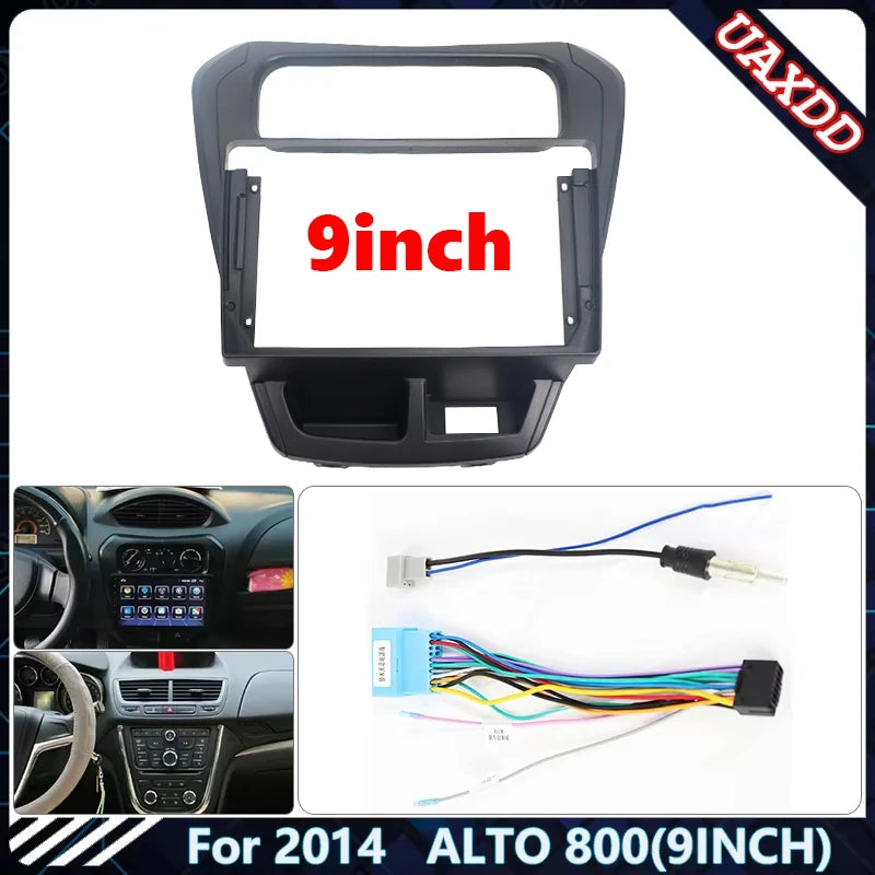 Car Radio Fascia Frame For SUZUKI 2014 ALTO 800 9 inch Stereo Panel Wire Harness Power Cab