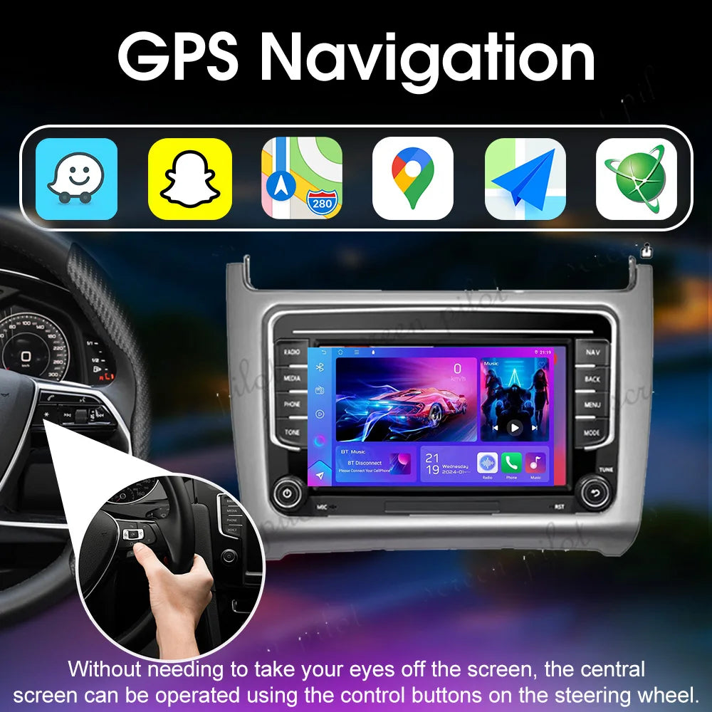 7" Car Radio For Volkswagen VW Polo 2014 2015-2017 Android 16 Multimedia Video Player Gps  | AUTOKITSHOP