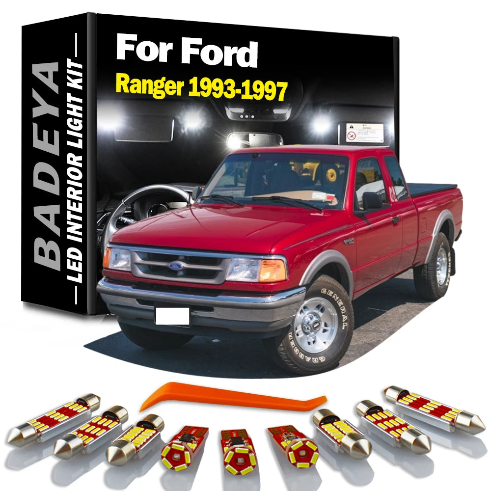 10-Piece LED Interior Light Kit for Ford - Canbus Error-Free Interior Bulbs