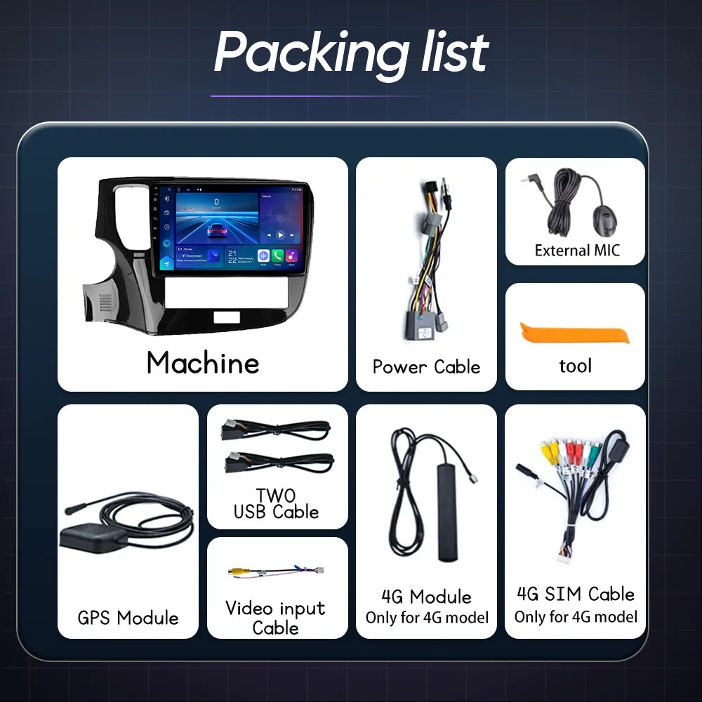 Android 15 Car DVD For Mitsubishi Outlander 3 III GF0W GG0W 2018 -2021 Auto Radio Navigati