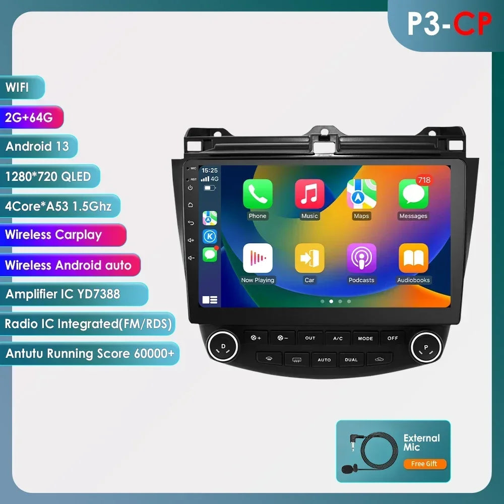 Carplay Android Car Radio For Honda ACCORD 7 2003-2007 Multimedia player GPS Navi Stereo 6
