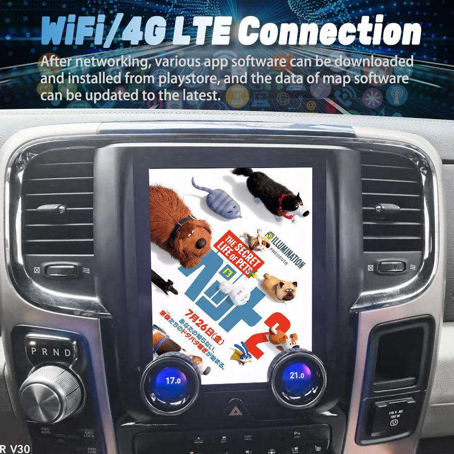 9.7 Inch Car Radio For Dodge Ram 2013-2015 GPS Stereo Navigation Multimedia Video Player A | AUTOKITSHOP