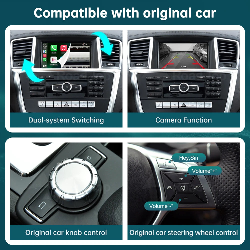 RoadTop Wireless CarPlay Module for Mercedes Benz ML GL W166 X166 2012-2015 NTG4.5 4.7, wi