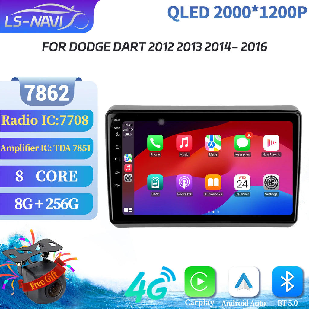 For Dodge Dart 2012 2013 2014-2016 Android 14.0 Car Radio Multimedia Navigation Wireless B