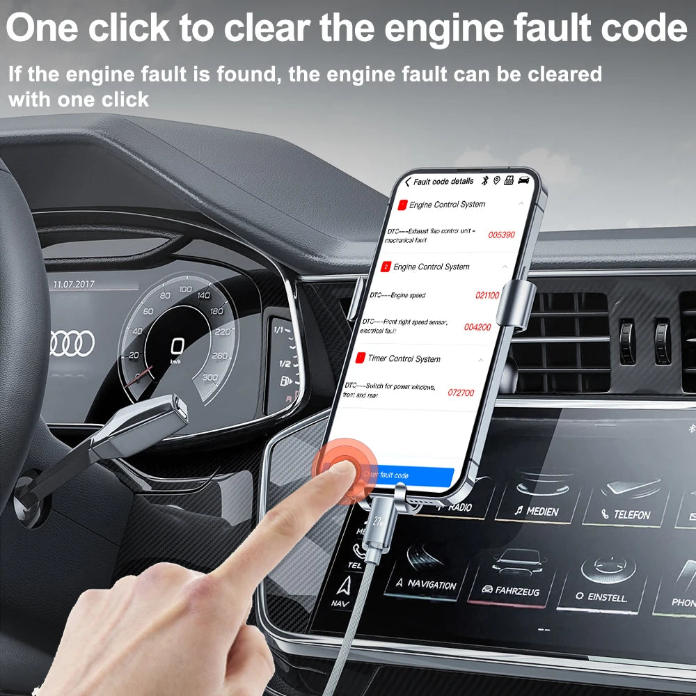 OBD2 Bluetooth Auto Scanner 2025 Code Reader OBD2 Diagnostic Tool Read Fault Code Engine D