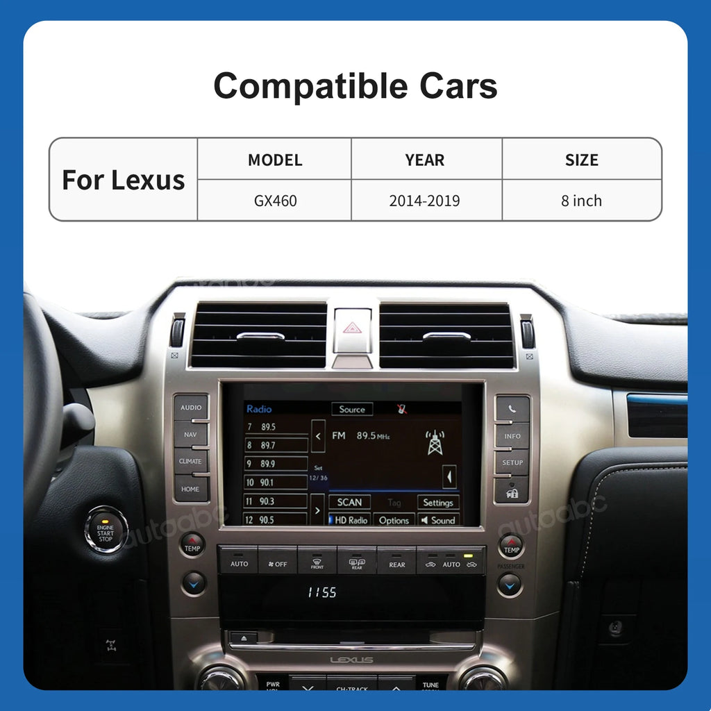 Wireless Apple Carplay For Lexus GX460 2014-2019 with Android Auto Airplay Camera Mirror L | AUTOKITSHOP
