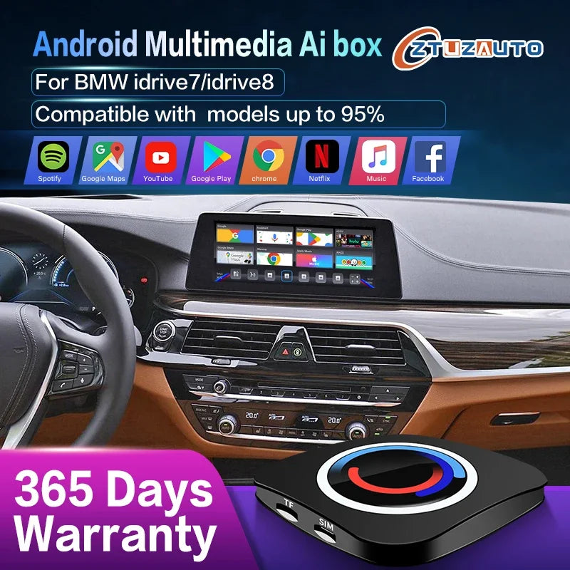 2025 CarPlay Ai Box For BMW ID6 ID7 ID8 Upgrade Andriod 10 Built in Gps Pluy And Play 4G L
