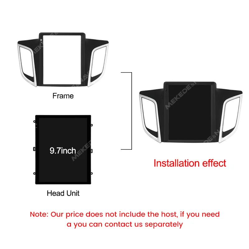 9.7" For Tesla Style Android Car Radio Fascia Adapter For Hyundai IX25 2015 Headunit Frame