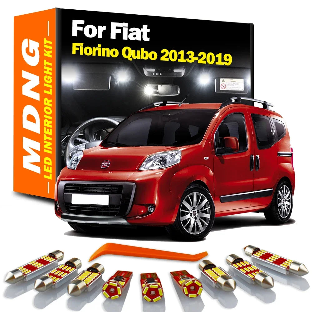 6-Piece LED Interior Light Kit for Fiat Fiorino Qubo 2013-2015 - Canbus Dome Map Door Trunk Bulbs | AUTOKITSHOP