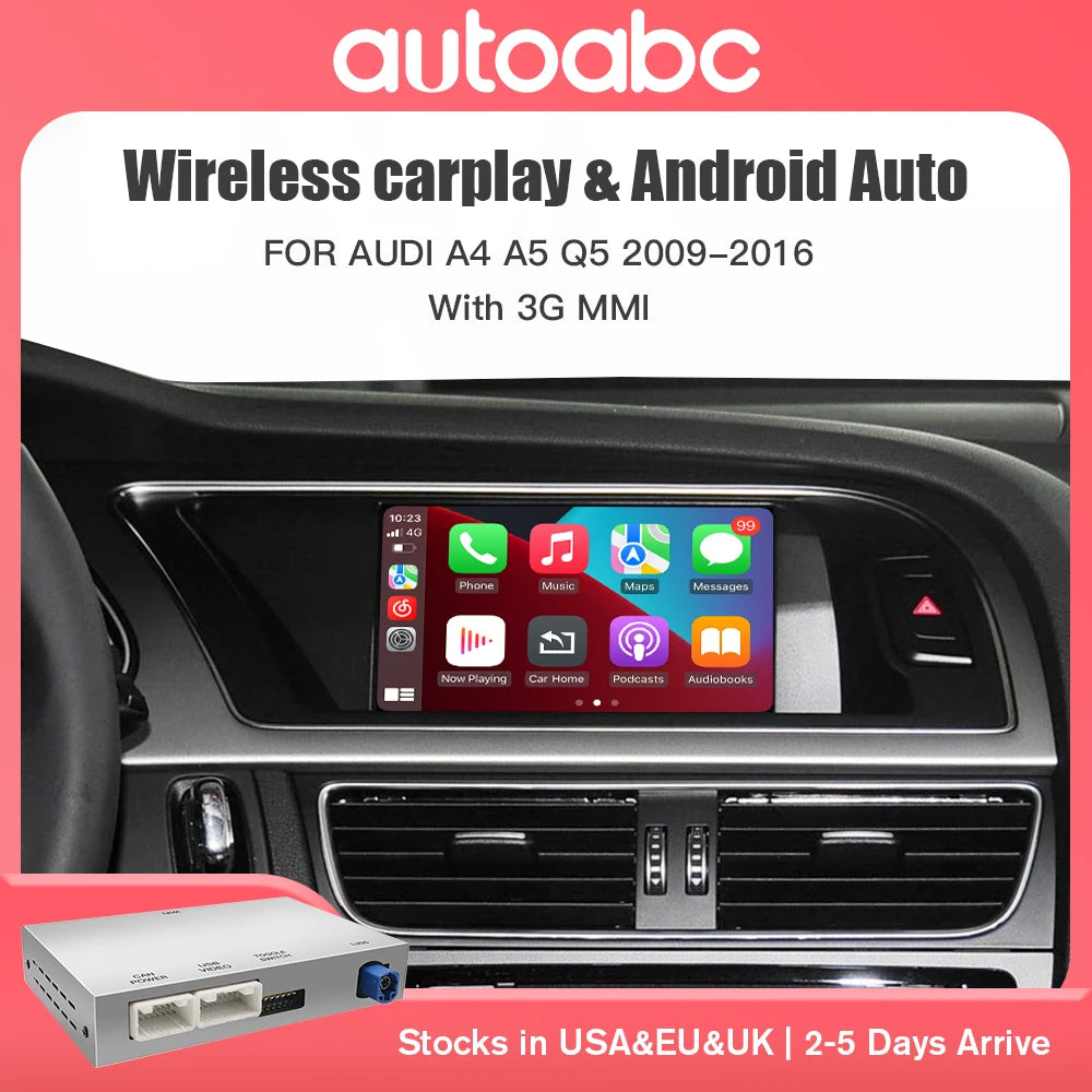 AUTOABC Wireless CarPlay Android Auto Interface Adapter for Audi A4 B8 A5 Q5 S5 2009-2015  | AUTOKITSHOP