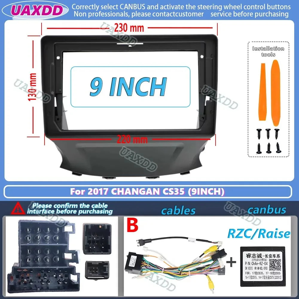 radio per auto 9 pollici FOR Changan CS35 2017+ Kit cruscotto audio Installa Facia Console