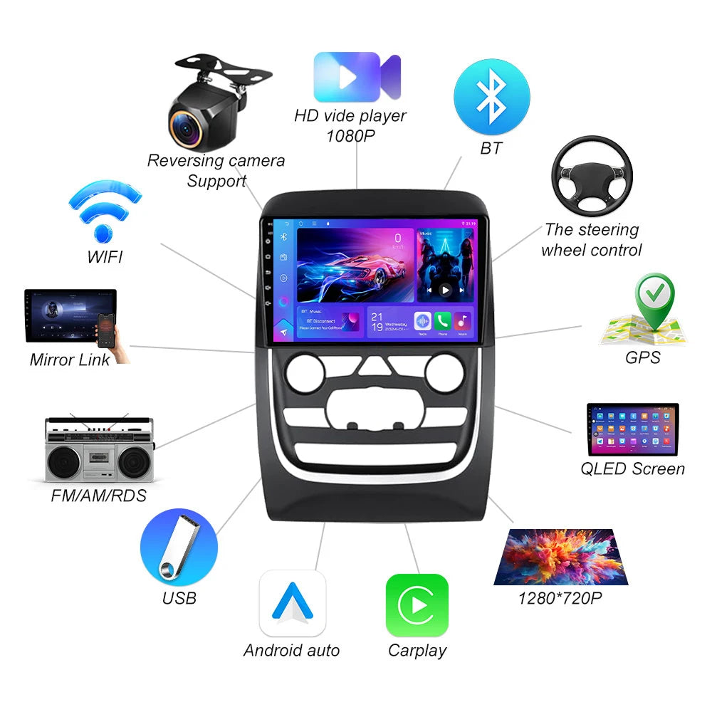 Android 16 Car Radio For Dodge Durango 3 Wd 2013 2014 2015 - 2020 Multimedia Stereo Video  | AUTOKITSHOP