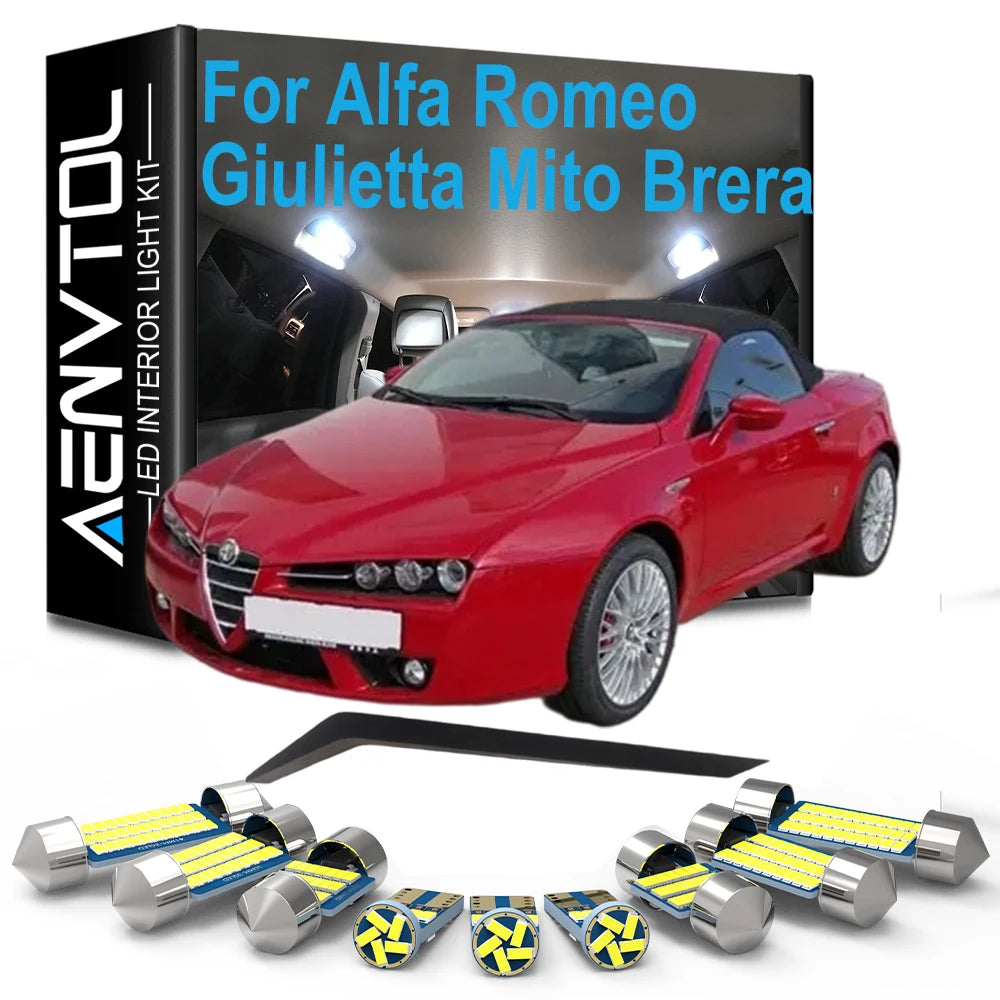 Canbus No Error LED Interior Dome Map Light Bulb Kit For Alfa Romeo Giulietta Mito Brera G