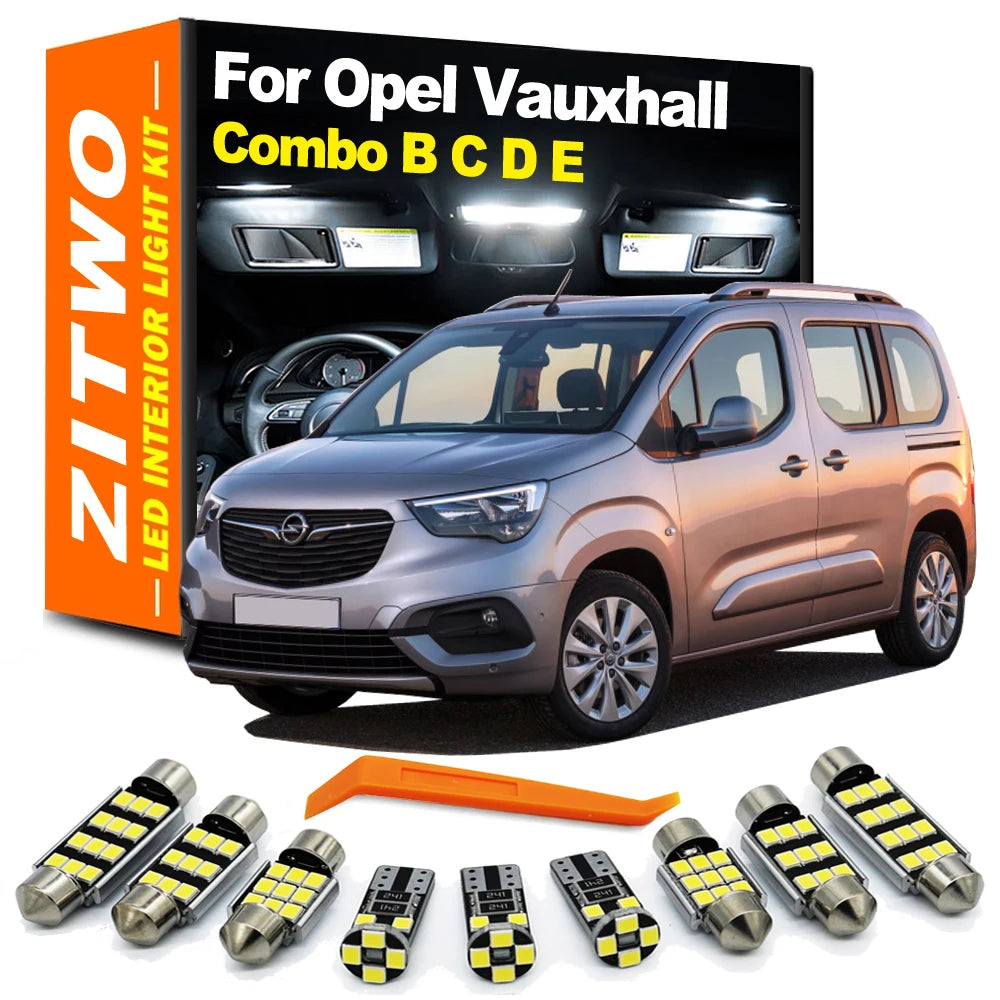 LED Interior Dome Map Light Bulb Kit For Opel Vauxhall Combo B C D E 1994- 2016 2017 2018 2019 2020 2021 2022 Canbus No Error