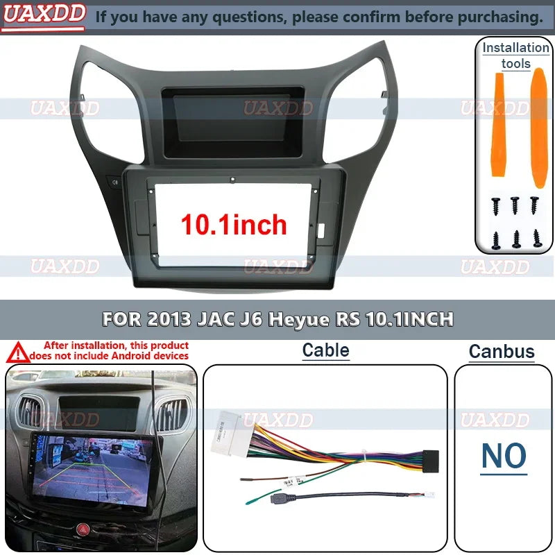 Car Multimedia Frame Audio Radio CD Dashboard Fitting Panel 10.1 INCH Fascias For JAC J6 H