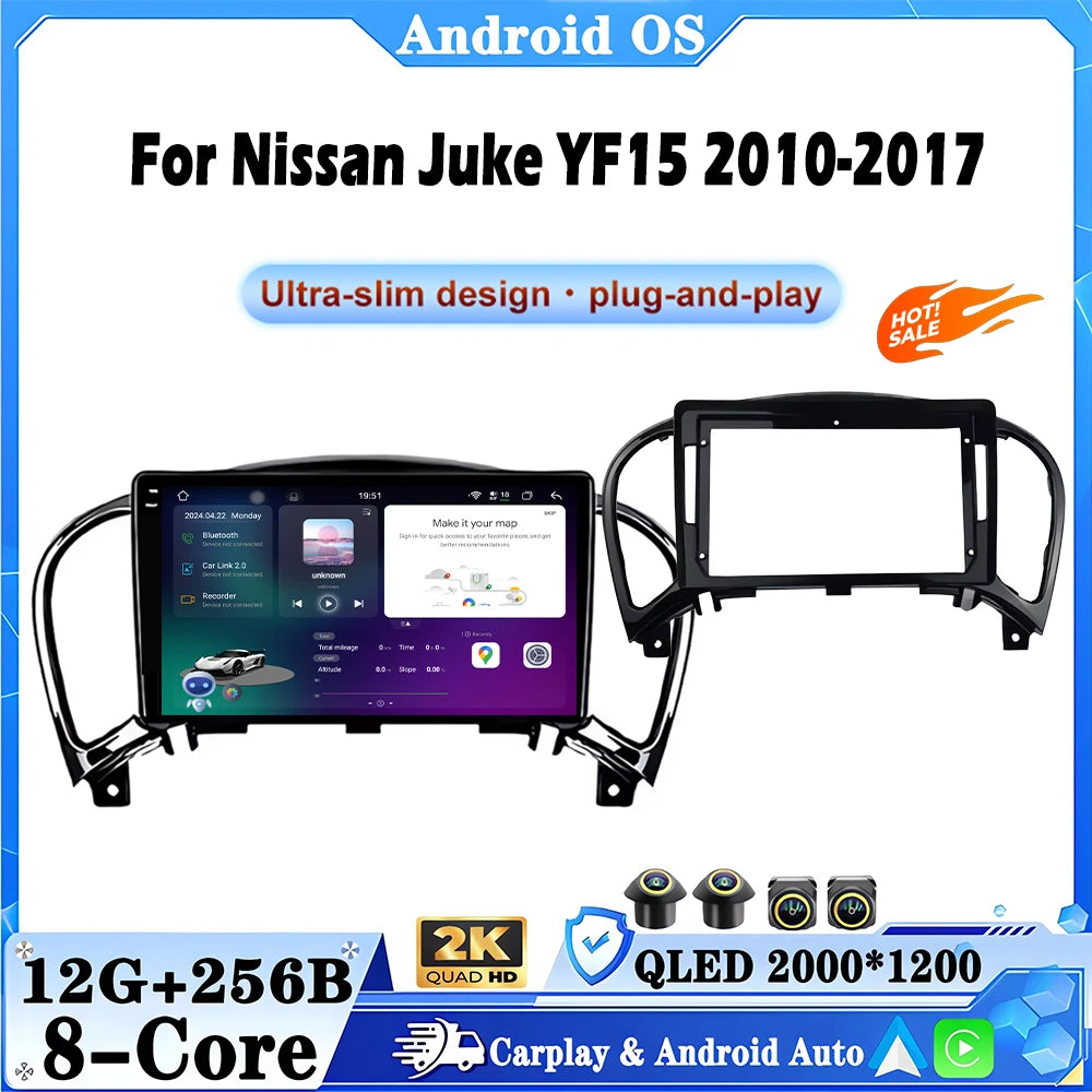 9" Car Radio Carplay For Nissan Juke YF15 2010-2017 Navigation GPS Android Auto Multimedia