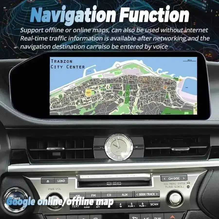 12.3'' Android 15 Qled Screen For Lexus ES ES300 ES250 ES350 ES300h 2013-2017 BT Car Radio