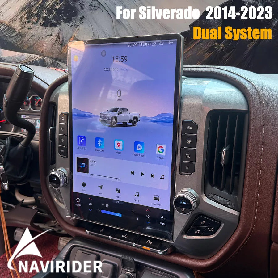 15.6" Android14 Multimedia Video Player For GMC SIERRA Silverado 2014-2023 Car Radio Carpl | AUTOKITSHOP