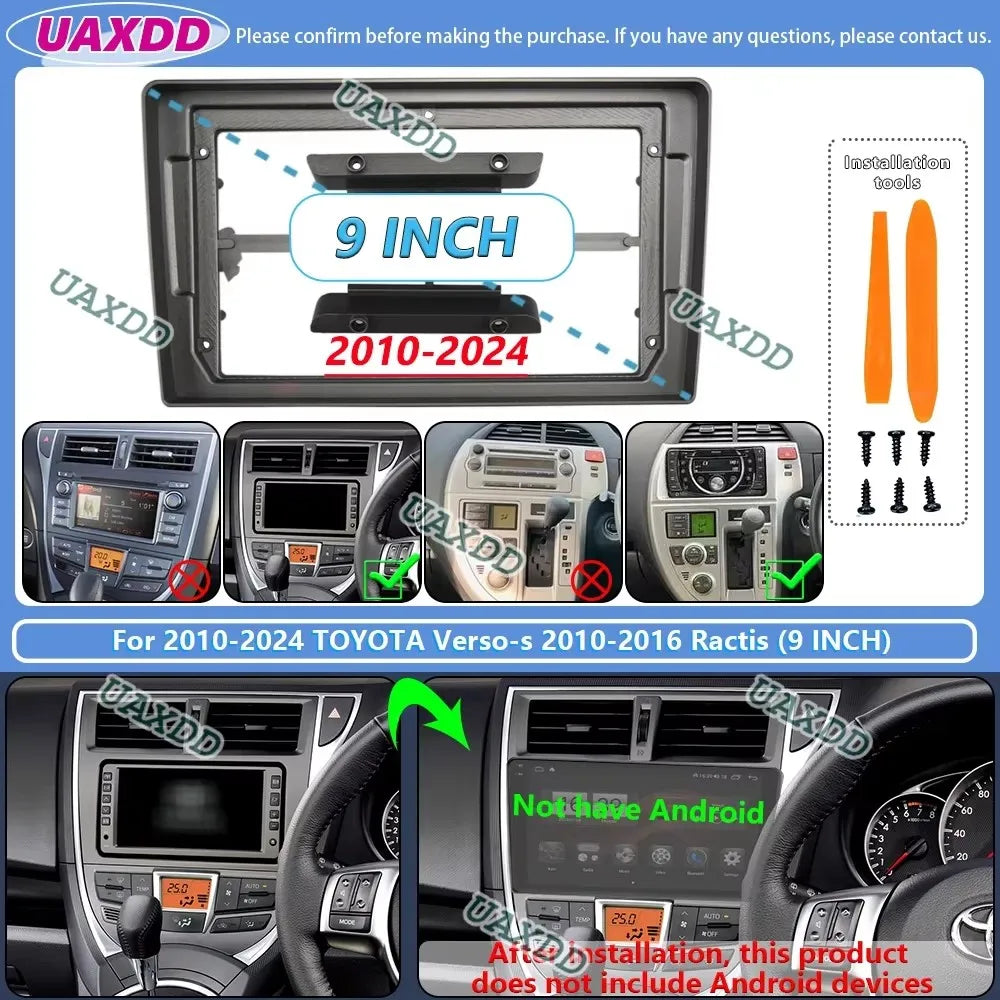 FOR 2006-2024 Toyota Verso-s EZ 2010-2016 Ractis 9inch Radio Android Stereo Frame Panel Fa