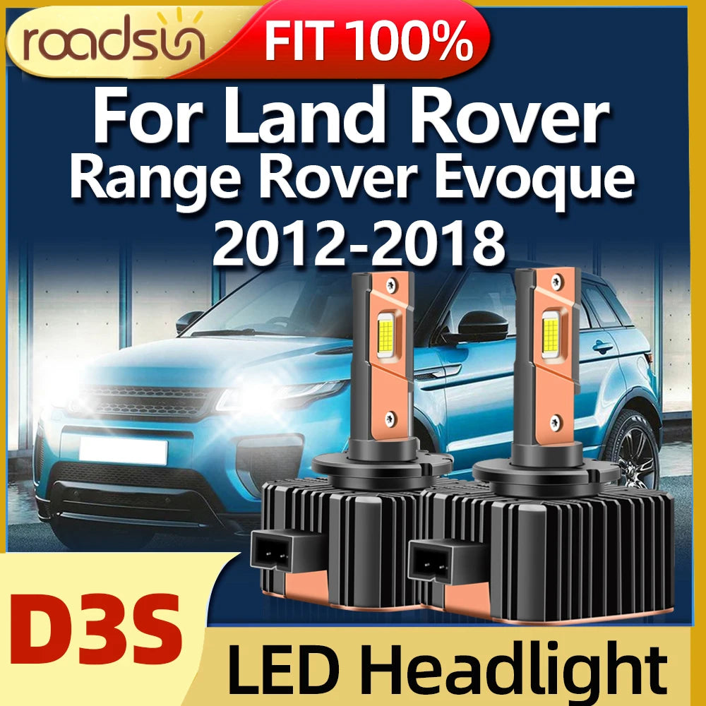 D3S LED Headlights Xenon Lights Turbo Bulbs CSP Chip For Land Rover Range Rover Evoque(L53