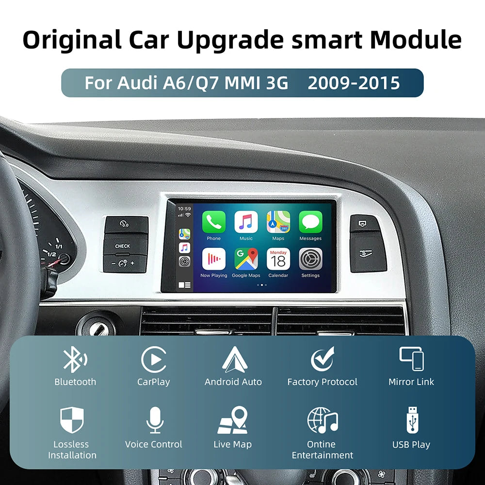 ANYFAR Wireless CarPlay For Audi A6 Q7 2009-2015 MMI 3G Android Auto Mirror Link AirPlay R | AUTOKITSHOP