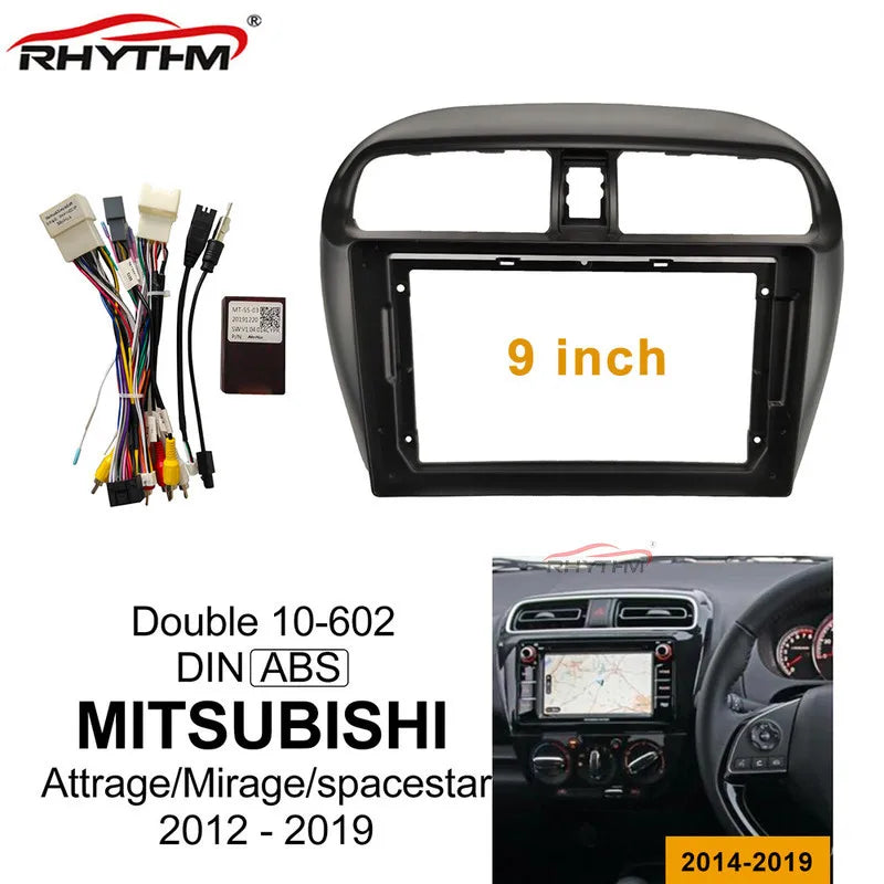 Car Fascia for MITSUBISHI Attrage Mirage Spacestar 2012-2019 Double Din Car Radio Frame Wi | AUTOKITSHOP