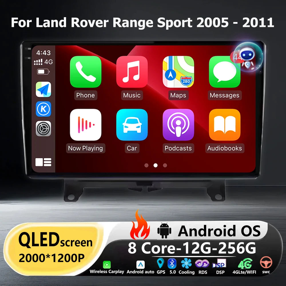 Wireless Carplay For Land Rover Range Sport 2005 - 2011 Android 16 Car Radio Multimedia Pl