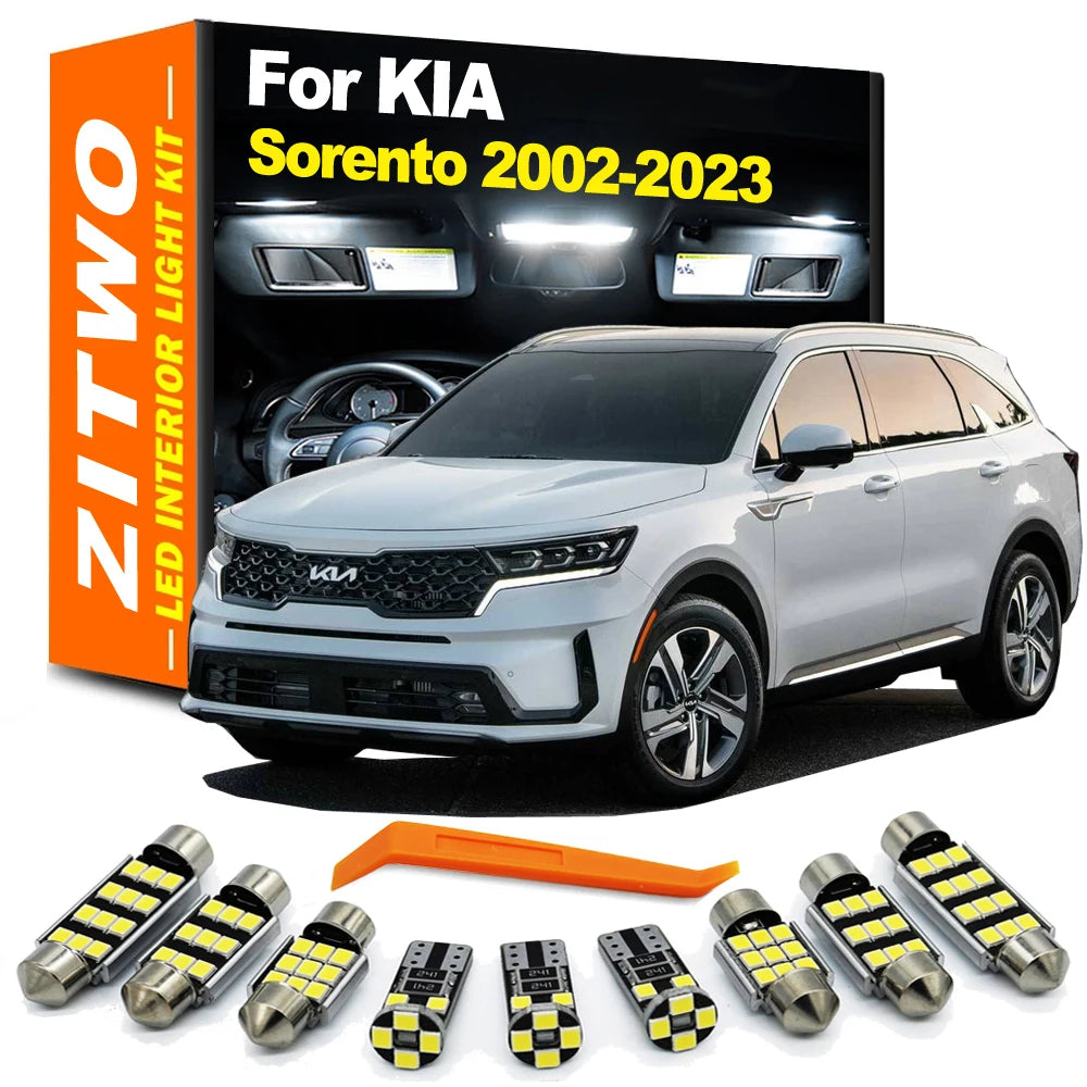 ZITWO LED Interior Light License Plate Lamp Kit For Kia Sorento MK1 MK2 MK3 MK4 1 2 3 4 2002- 2020 2021 2022 2023 Accessories