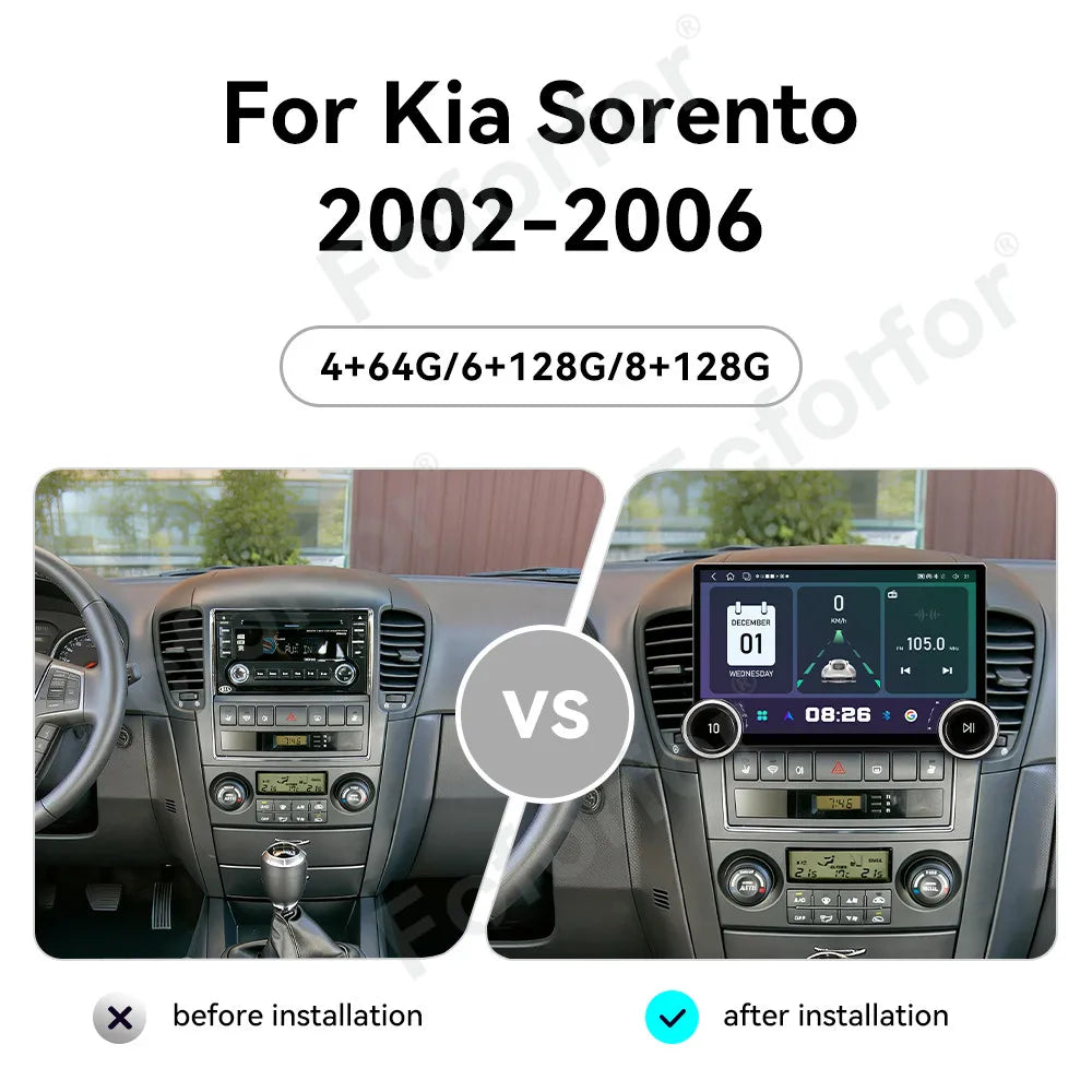 Upgrade 11.5 Inch Android 15 HD Touch Wireless CarPlay Android Auto GPS Navi Car Media Hea