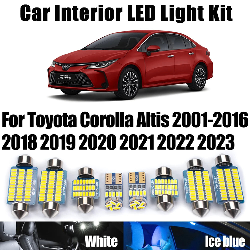 LED Interior Light Kit for Toyota Corolla Altis 2001- 2021 - Canbus Dome Map Door Trunk Bulbs | AUTOKITSHOP