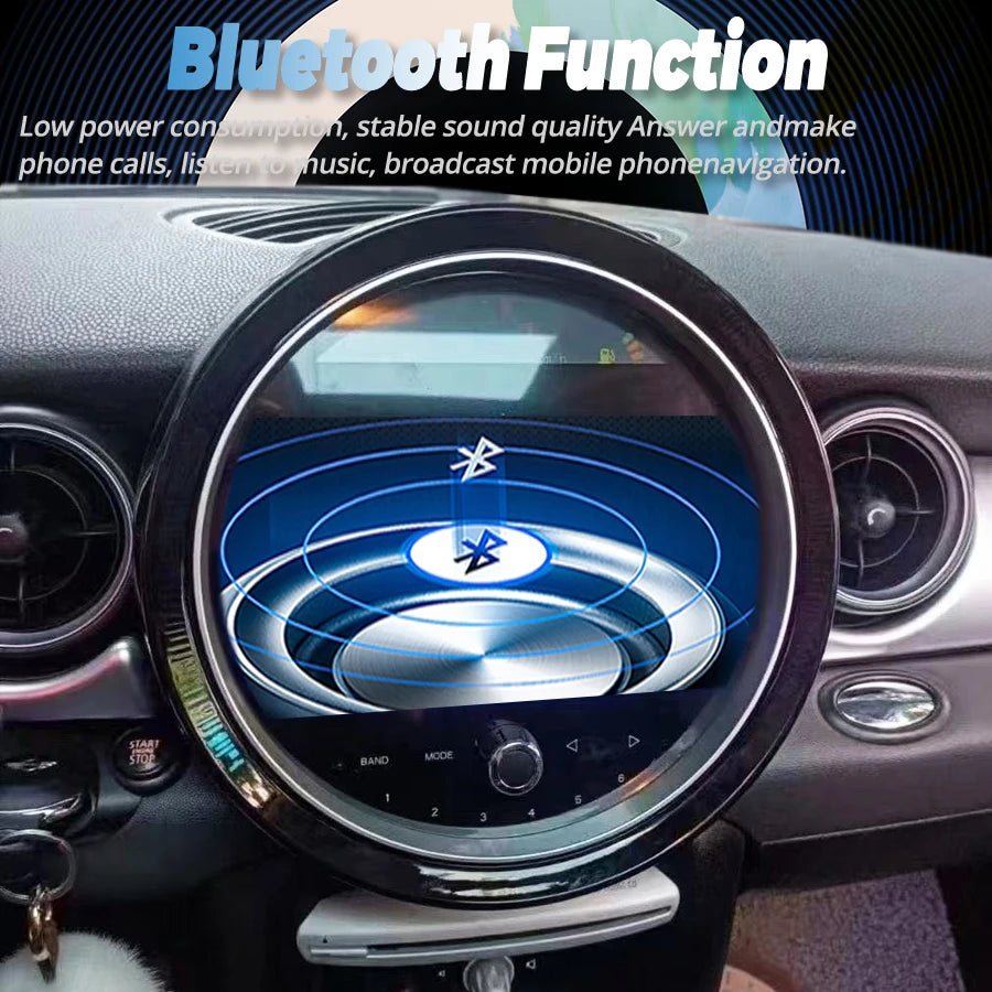 Android 15 AHD Qled Screen For BMW Mini R56 2007-2010 Car Radio GPS WIFI Video Stereo Mult