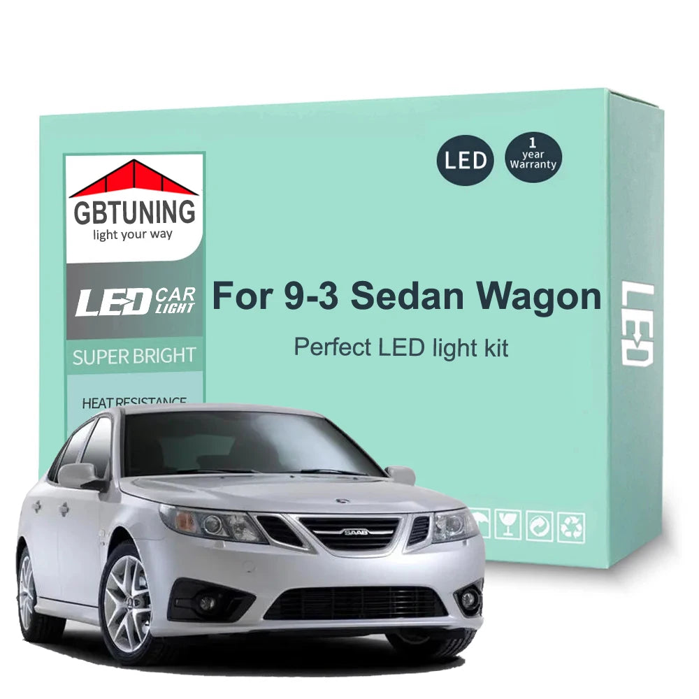17-Piece LED Interior Light Kit for Saab 9-3 93 YS3F Sedan Wagon 2003-2010 - Canbus Dome Map Door Trunk Bulbs | AUTOK...