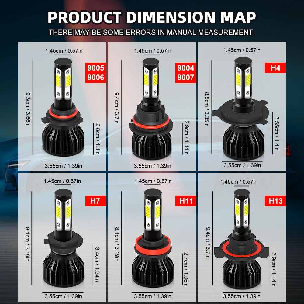 H4 LED Headlight 40000LM 180W LED H7 H11 H8 H9 9005 Car Lamp 9006 HB3 HB4 9008 H13 9007 90