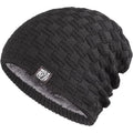 Mens Plush Lining Beanie Winter Hat Outdoor Sports Keep Warm Knitted Skully Hat Cycling Camping  - Automotive LED Light