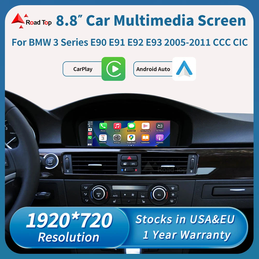 8.8 inch Touch Screen Wireless CarPlay Android Auto For BMW 3 Series E90 E91 E92 E93 5 Ser | AUTOKITSHOP