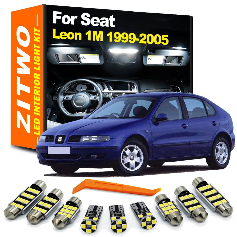 ZITWO 16Pcs Complete LED Interior Dome Map Door Light Kit For Seat Leon MK1 1M 1999 2000 2001 2002 2003 2004 2005 Accessories